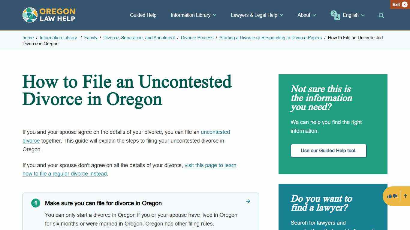 How to File an Uncontested Divorce in Oregon Oregon Law Help